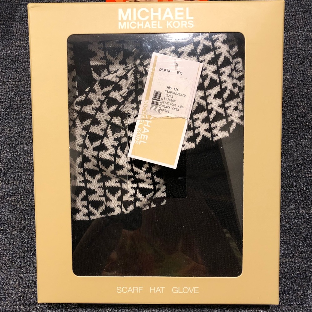 Michael Kors 3 Piece Scarf, Hat, Glove Winter Set